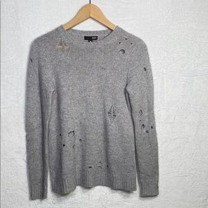 Aqua 100% cashmere gray sweater with rips